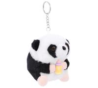 Veemoon Llavero de Muñeco de Peluche de Panda Pequeño Botella Amarilla Juguete de Peluche Suave de Algodón PP Decoración para Sofá Obsequio Infantil Hogar