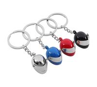 Veemoon Llaveros para Decoración de Casco de Moto de Aleación de Zinc, Set de 4 Piezas en Rojo, Azul, Níquel y Negro, Accesorios Multiusos para Mochila, Bolso y Llaves, Charm Estético