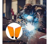 Veemoon Mangas de Cuero Resistentes al Calor para Soldadura Protector de Brazo Anti-Chispas Ajustables Gancho y Bucle Color Amarillo Protección Laboral para Trabajos Color Aleatorio