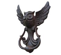 Veemoon Manija de Puerta Forma de Búho Vintage de Hierro Fundido, Aldaba para Jardín y Patio, Tornillos Incluidos, Estilo Rústico Europeo y Americano, para Puertas Interiores y Exteriores
