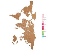 Veemoon Mapa del mundo de madera autoadhesivo para pared, decoración artística para el hogar, accesorio de color aleatorio, mapa de viaje para marcar destinos