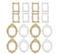 Veemoon Marcos de Fotos Miniatura Barrocos 16 Piezas Pequeños Marcos en Tonos Perla y Dorados para Manualidades Decoración de Fundas de Teléfono y Casas de Muñecas Pequeños para