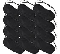 Veemoon Máscara para Dormir Ojos Transpirable Bandas Elásticas, Pack 24 Unidades Negras, Funda Ligera y Cómoda para Viaje, Descanso y Alivio de Fatiga Visual, Unisex