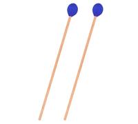 Veemoon Mazos de Marimba de Madera de Arce Cabeza de Hilo Azul, 1 Par de Baquetas de Percusión para Xilófono y Timbales, Accesorios para Instrumentos de Percusión de Alto Rendimiento