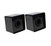 Veemoon Micrófono de Entrevista Cubo Cuadrado Abs para Reporteros Profesional, Negro, Resistente a Caídas, 2 Unidades, Estación de Logotipos para Prensa y Estudios