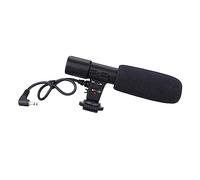 Veemoon Micrófono De para Cámara DSLR y Videocámara Grabación De Audio Profesional y Portátil Adecuado para Periodistas y Vlogs Conector De 3.5 Mm y Soporte De Zapata Color Negro