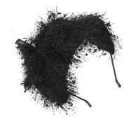 Veemoon Mini Diadema Vintage con Sombrero Negro de Tela Suave, Lazo con Borlas, para Mujer en Bodas y Fiestas de Té, Complemento Retro Elegante y Ligero