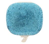 Veemoon Mini Pastillero Portátil de Plástico con 4 Compartimentos y Gemas de Imitación, Organizador para Medicamentos Diario y Viaje, Estuche Compacto Azul para Bolso, Almacenamiento