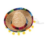 Veemoon Mini Sombrero Mexicano de Fiesta Halloween para Mujer, 1 Pieza | Diadema Ajustable, Poliéster y Paja, para Celebraciones, Disfraz y Decoración Estilo Festivo, Tamaño Pequeño