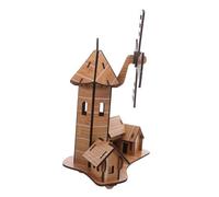 Veemoon Modelo ensamblado de Molino de Viento Kit de Ciencia de Bricolaje Juguetes de ensamblaje del Molino de Viento Juguetes de Bricolaje Khaki