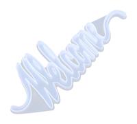 Veemoon Molde de Silicona Forma de Palabra Diy, Molde Forma de Palabra Welcome, Blanco, Flexible, No se Deforma Rompe Fácilmente, para Foto Props y Decoración de Escritorio