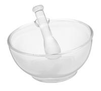 Veemoon Mortero Cuenco de Vidrio y Pilón de 150 MM para Molienda en Cocina y Laboratorio, Accesorios para Mezcla y Especias