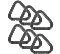 Veemoon Mosquetones para Escalada de Montaña 6 Piezas Negros, Hebillas Triangulares de Aleación de Aluminio Resistentes, Clips Grandes para Camping, Senderismo y Actividades al Aire Libre