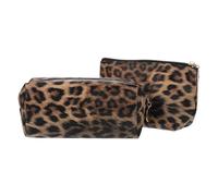 Veemoon Neceser de Viaje Diseño Animal Print para Mujer, Bolsa de Cosméticos Portátil Multifunción, 2 Piezas Cremallera para Maquillaje y Aseo Personal