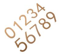 Veemoon Números de Casa Autoadhesivos de Acrílico 3D Acabado Dorado Antiguo Tamaño 7 X 46 CM Paquete de 10 Piezas para Señalización de Puertas en Apartamentos Oficinas y Buzones