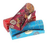 Veemoon Organizador De Lápiz Labial De Algodón Tejido, Caja De Almacenamiento De Pintalabios 3 Piezas, Tamaño Compacto, Estilo Chino, Para Uso Escritorio y Joyería