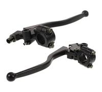 Veemoon Palanca de freno y embrague para motocicleta en negro con soporte para espejo, aleación de aluminio, proporciona maniobrabilidad mejorada y almacenamiento fácil, ideal para uso en