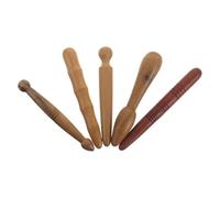 Veemoon Palos de Masaje de Madera de Acupresión 5 Piezas para Cuerpo y Pies, Herramienta Manual Guasha para Reflexología Podal, Masajeador Shiatsu Compacto para Relajación y