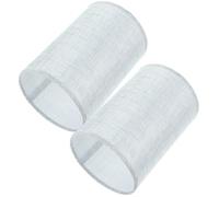 Veemoon Pantalla de Lámpara de Mesa Redonda de Lino Gris Claro 2 Piezas para Lámpara de Pie Casquillo E27 de Repuesto para Uso Doméstico Filtro de Luz Suave para Dormitorio