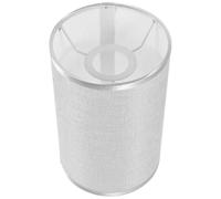 Veemoon Pantalla de Lámpara Redonda Pequeña para Escritorio y Mesita de Noche, Tela Plateada Gris Lino, Compatible Casquillo E27, para Lámpara Doméstica Pie, Pantalla Moderna y Funcional