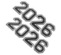 Veemoon Parches de Números Bordados para Planchar 2026, 8 Piezas Grandes para Ropa y Uniformes de Fútbol, Parches Termoadhesivos Resistentes y Lavables para Camisetas, Gorras y Mochilas