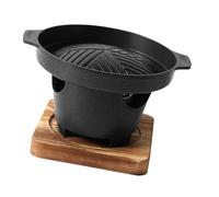 Veemoon Parrilla para Barbacoa Doméstica sin Humo de Aluminio Mini Tamaño Pequeño Bandeja Antiadherente y Base Plana Herramienta para Asar Interiores Adecuado para Verduras y Carnes