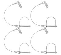 Veemoon Pasador de Bloqueo para Enganche de Remolque Galvanizado 6.3x50 Mm Cadena Antidesprendimiento 4 Unidades, Pestillo de Alta Resistencia para Remolques Agrícolas y