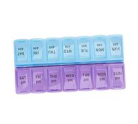 Veemoon Pastillero De Doble Nivel con Compartimentos para Organizar Medicamentos Semanalmente para Almacenamiento Diario Mañana y Tarde