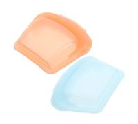Veemoon Pastillero de Viaje Reutilizable de Silicona Transparente, Bolsa Organizadora de Medicamentos Portátil Pequeña Cierre Resellable, Set 2 Piezas (50 Ml, Dorado Azul)
