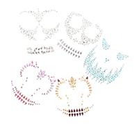 Veemoon Pegatinas De Gemas Para La Cara - 5 Juegos De Joyas Brillantes De Imitación Para Fiesta y Halloween - Para Maquillaje Creativo y Decoración Facial