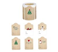 Veemoon Pegatinas Navideñas de Papel Kraft Etiquetas Autoadhesivas para Regalos Decoración Navideña DIY Unidades para Envolver Regalos y Bolsas de Fiesta