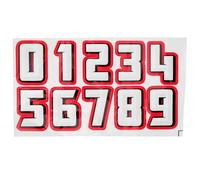 Veemoon Pegatinas Numéricas Autoadhesivas para Cascos Deportivos, Película Reflectante, Set de 10 Unidades (0-9), Accesorio Adecuado para Fútbol y Hockey, Uso Interior y Exterior, Fácil