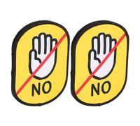 Veemoon Pegatinas Sociales para Perros 2 Piezas, Etiquetas de Identificación Colgantes Impermeables y Reutilizables para Correa, Señal de Advertencia No Tocar”, Fáciles de Limpiar