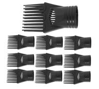 Veemoon Peine Accesorio Para Secador De Pelo 10 Piezas, Boquilla De Peine Largo Negra, Plástico Resistente a Altas Temperaturas, Para Cuidado y Peinado Profesional Del Cabello