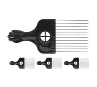 Veemoon Peine Afro Metálico de Púas Anchas para Hombre y Mujer Peine para Cabello Rizado y Grueso Punta Fina para Peinados Clásicos y Volumen Set de 4 Unidades para Peluquería y Uso