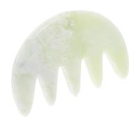Veemoon Peine de Jade Natural para Masaje Facial y Cabelludo Herramienta de Raspar Gua para Relajación y para de Spa y Cuidado Personal