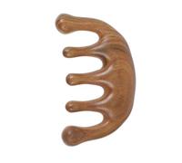 Veemoon Peine De Masaje Cuero Cabelludo 1 Unidad Madera De Sándalo Verde Redondo Antielectrostático Uso Doméstico Masaje Corporal