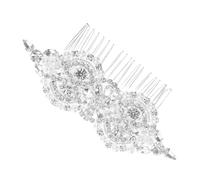Veemoon peine de perlas tocados de niña para boda peine de novia peines de de imitación accesorios para el cabello para la novia taladro de imitación Silver