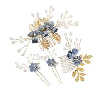 Veemoon Peine Inserción De Perla Peinetas De Flores Peinetas Laterales Para Novia Accesorios Cabello Decoración Para Velo De Novia