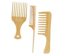 Veemoon Peine Para Hombre De Bambú Natural Peines Peluquería Profesional Dientes Anchos y Finos Para Estilismo y Cuidado Diario