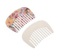Veemoon Peine Pequeño Francés de Acetato Antiestático para Bolso, 2 Piezas de Dientes Anchos, Peine Portátil para Desenredar Cabello Fino, Rizado y Ondulado, Herramienta Compacta