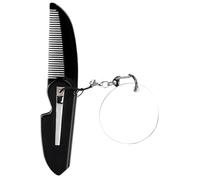 Veemoon Peine Plegable de Viaje para Hombre con Espejo Ovalado Diseño Compacto y Resistente Llavero Portátil para y Cabello Fácil de Guardar Bolsillo o Bolso