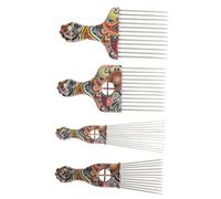 Veemoon Peines Para Peinar Cabello Rizado 4 Unidades Acero Inoxidable Diseño Afro Herramientas Profesionales Para Hombres y Mujeres Uso Diario y Fiestas