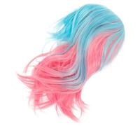 Veemoon Peluca Colorida de Cosplay para Mujer Degradado Arcoíris, Fibra Sintética y Longitud Media Adecuado para Fiesta y Disfraz