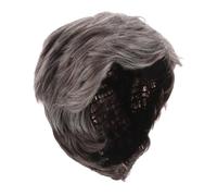 Veemoon Peluca Corta para Hombre Gris Plateada Cabello Sintético Resistente al Diseño Elegante con Raya Inclinada Aspecto Natural y Versátil para Cosplay y Fiestas de Halloween