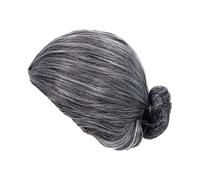 Veemoon Peluca de Anciana para Mujer de Halloween Gris Oscuro, Textura Transpirable y Fácil Limpieza, Accesorio Cosplay para Fiesta y Disfraz de Señora Mayor