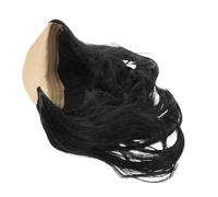 Veemoon Peluca Semicalva para Hombre de Cosplay Negra Sintética Larga, Peluca Divertida para Disfraz de Fiesta, Accesorio Reutilizable para Atuendo de Broma y Juegos de rol