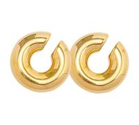 Veemoon Pendientes De Clip De Acero Inoxidable Hueco, Pendientes De Presión Sin Perforación Para Mujer, Diseño Llamativo y Moderno, Para Chicas, Uso Diario y Ocasiones Obsequios, Color Dorado Liso