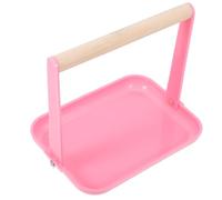 Veemoon Percha para Loros de Sobremesa Rosa con Bandeja de Plástico, Soporte de Madera para Entrenamiento de Aves Pequeñas, Accesorios para Jaulas, Juguetes Naturales para Periquitos