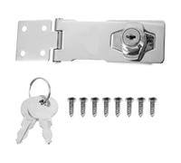 Veemoon Pestillo de Cerradura de Gabinete, Cerradura de Pestillo para Puerta de Aleación de Zinc, Plata, Tamaño Mediano 4 Pulgadas, con Llaves, para Cajones y Baúles
